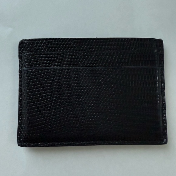 RSVP PARIS Lizard grain effect Black card holder As Is - Picture 1 of 5
